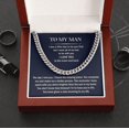 thumbnail image 2 of Cuban Chain Necklace for My Man, Gift for Husband Love You To The Moon, Meaningful Anniversary, 2 of 3