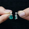 thumbnail image 5 of Rosec Jewels Lab Grown Emerald Teardrop Earrings with Moissanite for Women (7X9 mm), 18K White Gold, 5 of 9