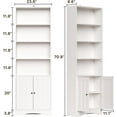 thumbnail image 3 of Gizoon Bookshelves and Bookcases with Doors, 6-Shelf Bookcase, Floor Standing Display Storage Shelves, 71” Tall Bookcase, with Adjustable Shelves, for Home, Office, Living Room, Bedroom, White, 3 of 18