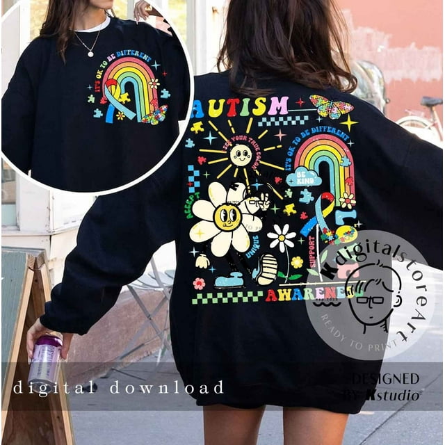 Trero Autism Awareness SWEATSHIRT, Autism Shirt Design For Kid Toddler, It's Ok To Be Diff - As Picture - L