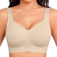 thumbnail image 3 of iHPH7 Womens Wireless Jelly Bras Plus Size Support Push Up Comfortable Bra No Underwire Full Coverage for Large Breast Seamless Tshirt Bras Everyday Bra Green S, 3 of 9