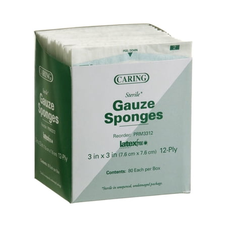 Caring Woven Sterile Gauze Sponges - PRM3312Z