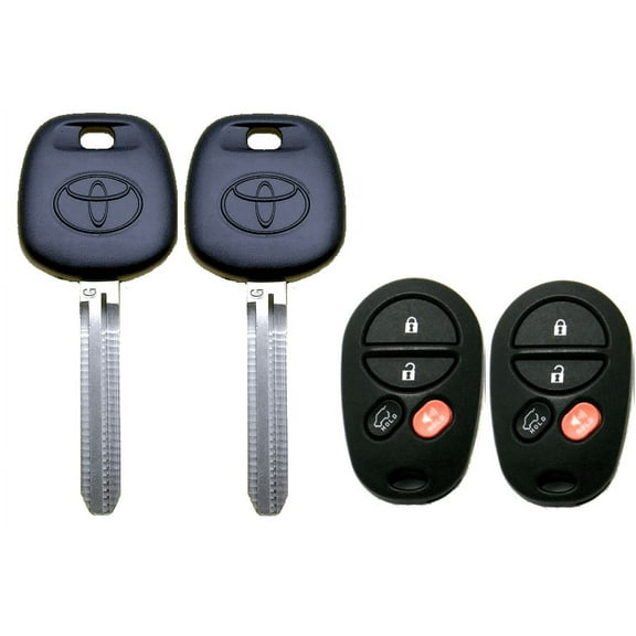Set of 2 Toyota Transponder G Chip Key 4 Button Remote Gq43vt20t VLS