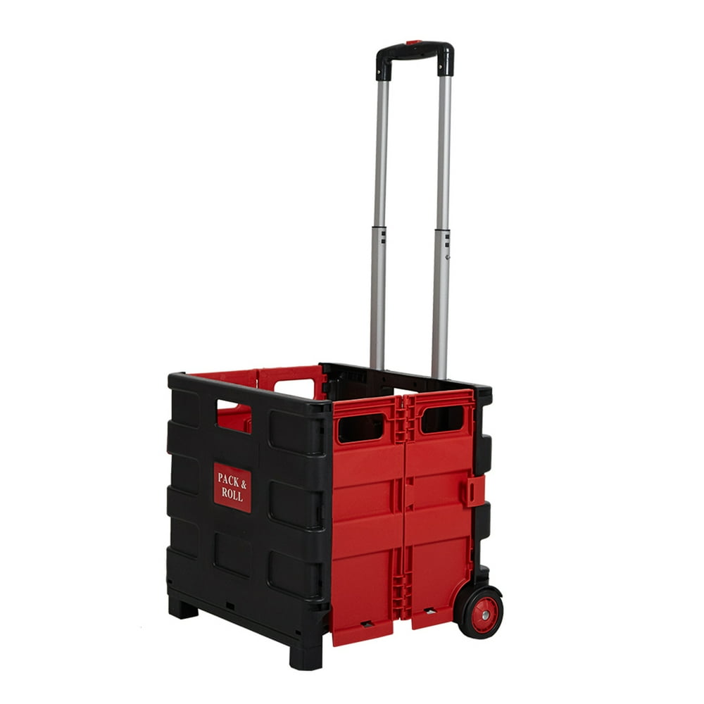 KARMAS PRODUCT Collapsible Rolling Crate Transit Utility Cart Foldable