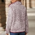 thumbnail image 4 of Women's Fleece Jacket Sherpa Teddy Fleece Coat Button Front Warm Outerwear with Pockets Stand Collar for Fall Winter, 4 of 9