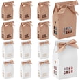 thumbnail image 1 of 24 cajas de regalo para fiestas en casa, 2 colores, 2.8x2x4.9", cajas de almacenamiento de dulces con forma de casa, con cinta, estuches de papel huecos para golosinas., 1 of 5