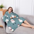 thumbnail image 5 of Oversized Wearable Blanket Hoodie,Blue Christmas Snowman Pattern Sherpa Blanket Hoodie with Super Pockets,Super Warm Fuzzy Pullover for Women & Men, 5 of 6