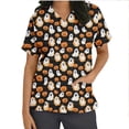 thumbnail image 7 of HOMBOM Essentials T Shirt for Women Funny Halloween Party Short Sleeve Soft V Neck Tees for Women Vintage Tops,XXL, 7 of 7