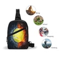 thumbnail image 5 of Lsque Tennis Ball In Fire And Water Pattern Chest Package – Foldable Waterproof Chest Bag with Adjustable Shoulder Strap, Double Zipper Compartments & D-Buckle Design, 5 of 7