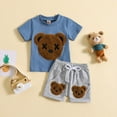 thumbnail image 2 of Gerichy Toddler Kids Baby Boy Summer Outfits Bear Print Short Sleeve Tops Pants Clothes Sets Casual Summer Clothes Short Sleeve Tshirt Top Pants Outfits, 2 of 6
