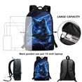 thumbnail image 4 of Jeiento Wolf School Backpack Set for Boys 4Pcs Middle Backpacks with Lunch Box Pencil Case and Water Bottle Holder 17inch Kids Bookbag Sets for Elementary High School Bags Daypack Blue, 4 of 7