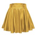 thumbnail image 1 of Urban CoCo Shiny Flared Pleated Mini Skirt(Gold, M), 1 of 6