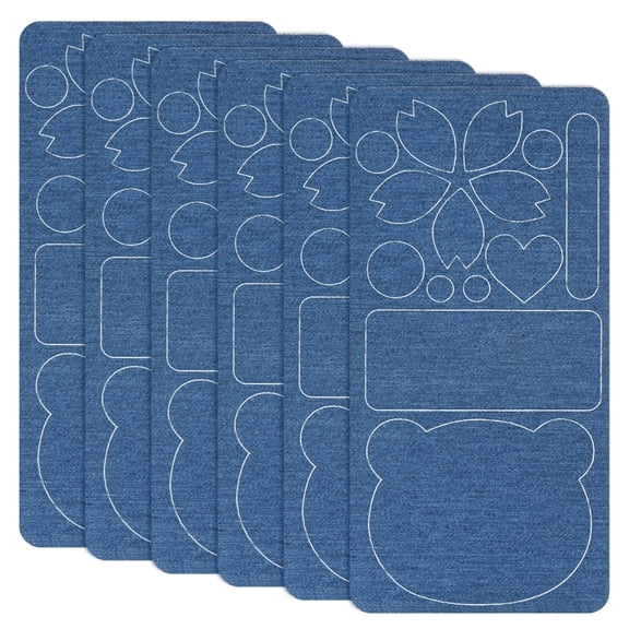 Uxcell 6-Pack Polyester Repair Patches, 7.9 x 3.9" Self-Adhesive Fabric Repair Patches for Sofas, Denim Dark Blue