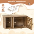 thumbnail image 3 of Gymax Cat Litter Box Enclosure w/ Winding Entry Louvered Door Wooden Pet Side Table, 3 of 10