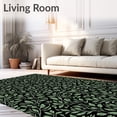 thumbnail image 2 of ODIKA 5'x7' Machine Washable Non-Slip Area Rug, Elegant Botanical Vine With Delicate Leaf Motifs High Traffic Rug, Black, 577508, 2 of 7