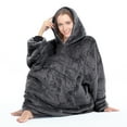 thumbnail image 5 of Solaris Deluxe Reversible Fleece Oversized Blanket Sweatshirt with Hood Super Soft Warm Large Plush Sleeved Throws for Adult Wom, 5 of 7