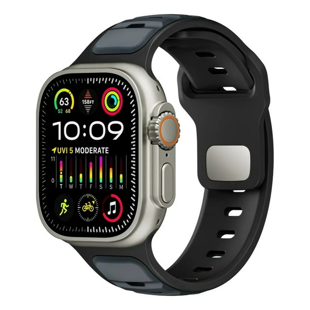 Correa de Silicona Transpirable para Apple Watch, Bicolor, Deportiva