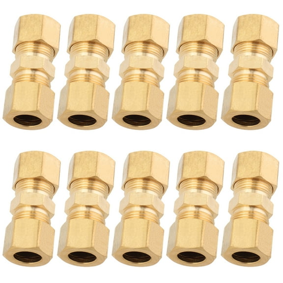 LTWFITTING 3/8" OD Compression Union,Brass Compression Fitting(Pack of 10)