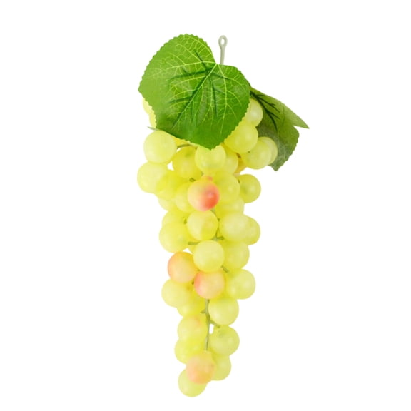 Leodye 1PCS Simulated Grape Bunch Hanging Pendant, Plastic Fake Fruit Model with Leaves, Realistic Decor for Home Kitchen Party and Festival Ornament -8.66IN