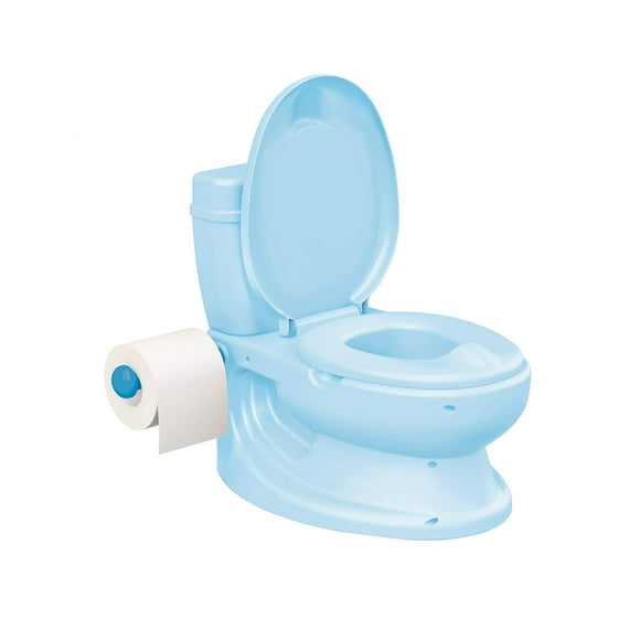 Jouet Chaise d'Apprentissage de la Propreté pour Bébé Ou Tout-Petit avec Siège de Toilette Confortable, Housse, Rangement et Porte-Rouleau de Papier, Apprentissage de la Propreté pour Garçons Bleu