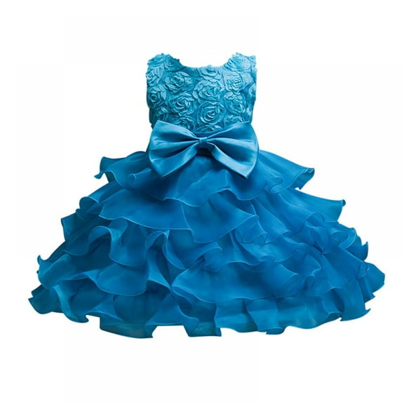 Xinhuaya Kids Girl Princess Pageant Dresses 3D Flower Tutu Holiday Party Wedding Prom Ball Gown Dresses 3-10 Y