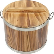 Sushi Barrel Multi-function Rice Bucket Wooden Storage Containers Stainless Steel Box Oke