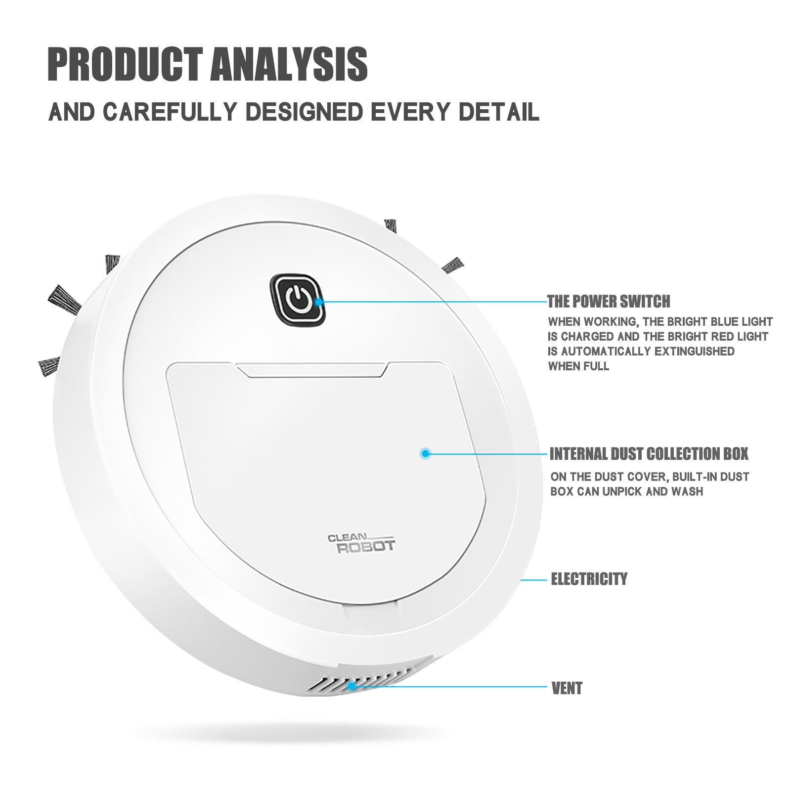 Three In One Intelligent Sweeping Robot Vacuum Cleaner Rechargeable Toys for 3, 4, 5, 6, 7 Year Olds Gifts for Kids