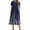 Navy Blue Floral, variant on Zeagoo Casual Dresses for Women Plus Size Ruffled Hem Short Sleeve A-Line Dress High Waist Solid Dress Casual Swing Dresses with Pockets