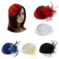 thumbnail image 2 of Fascinator Hats Headband Womens Feather Flower Brides Hair Accessories Wedding, 2 of 12