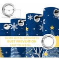 thumbnail image 4 of Fsddascl Blue Christmas Tree Blackout Curtains for Bedroom/Living Room, Thermal Insulated Kitchen Curtains, Xmas Snowflake Blue Golden Grommet Darkening Window Treatment Drapes 52"x63"x2, 4 of 6