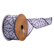 Vickerman 706763 - 2.5"x10yd White Black Spiderweb Ribbon (Q221168) (Q221168) Decorative Christmas Ribbons