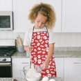 thumbnail image 4 of Red Christmas Santa Pattern Kids Aprons for Girls and Boys,Adjustable Neck Strap Toddler Aprons for Kids Cooking Baking, 4 of 7