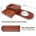 thumbnail image 3 of Cigar Ashtray Coaster Whiskey Glass Tray and Wooden Ash Tray with Cigar Cutter, Include Drawer and Slot to Hold Cigar, Cigar Accessories Set Gift for Men, Dad, Great Decor for Home, Office or Bar, 3 of 7