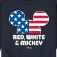 thumbnail image 3 of Disney - Americana - Red White And Mickey - Men's Crew Neck Fleece Pullover, 3 of 5