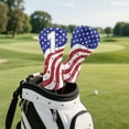 thumbnail image 5 of Yuyamidu USA Flag Golf Club Head Covers Patriotic Driver Headcover Fairway Wood Head Cover Hybrid Headcover, Waterproof PU Leather Golf Head Covers, 5 of 8
