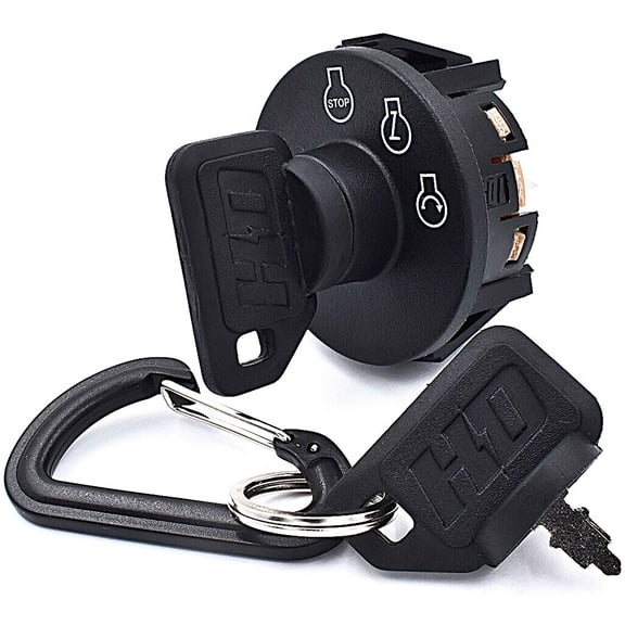 HD Switch Starter Ignition Key Switch Replaces Exmark Toro 137-4101 - 117-2222 Grandstand, Grand Stand - Vantage VT VTS VTX - Timecutter Z4200 Z4235 Z5060 Z4202 2 Umbrella Key & Free Carabiner