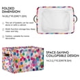 thumbnail image 2 of Yayeee 2 Pack Canvas Storage Basket with Handles for Shelves Fabric Bins Closet Organizer, Light Colorful Circles, 2 of 8