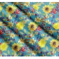 thumbnail image 3 of Soimoi Cotton Poplin Fabric Leaves & Sunflower Watercolor Decor Fabric Printed Yard 56 Inch Wide, 3 of 7