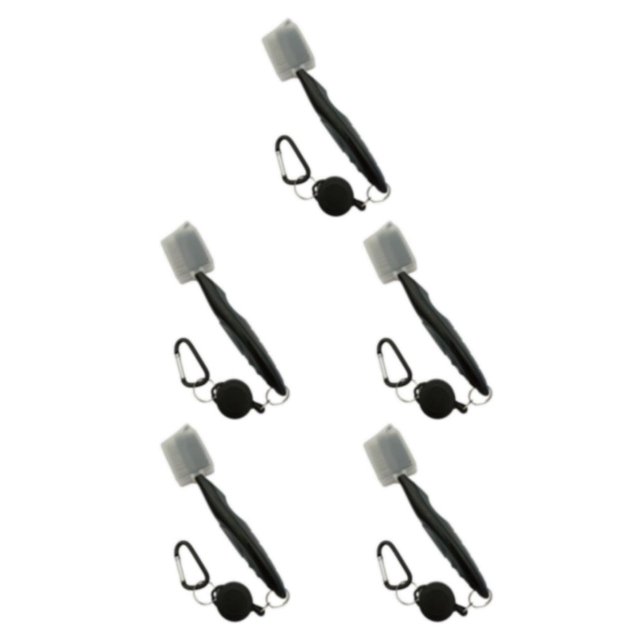 Ruiboury Golf Club Brush Portable Handheld Replacement Double-sided Ball Shoe Brushes Grey with Lid 5Set