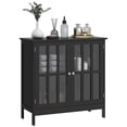 thumbnail image 1 of kleankin Modern Kitchen Storage Sideboard with Clear Doors and Shelves, 1 of 10