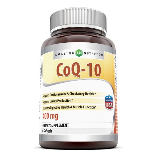 Amazing Nutrition Coq10 (Coenzyme Q10) 400 Mg, 60 Softgels Walmart