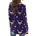 thumbnail image 6 of Women's Fashionable Loose-Fit Casual Cardigan with Christmas Print Mid-Length Coat for Holiday Outfits and Comfortable Wear,Purple,2XL, 6 of 6