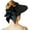 A Black, variant on Straw Sun Visor for Women, Wide Brim UPF 50+ Protection Beach Hat, Adjustable, Roll Up Foldable Ponytail Cap with Chin Strap