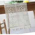 thumbnail image 3 of Vintage Handmade Crochet Lace Table Runner with Tassels Rectangle Coffee Table Dresser Decor (Black, 9 x 55 Inch), 3 of 6