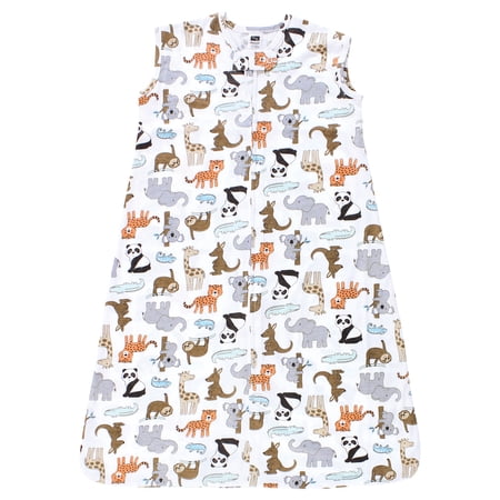Hudson Baby Unisex Baby Cotton Sleeveless Wearable Sleeping Bag, Sack, Blanket, Zoo Animals, 6-12 Months