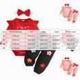 thumbnail image 4 of masbird Newborn Baby Girl Fall Outfits Rib Frill Long Sleeve Ruffled Romper Pants Headband Set 3Pcs Winter Clothes,Pink,9-18 M, 4 of 9