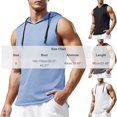 thumbnail image 2 of DagobertNiko Men's Hooded Tank Top Sleeveless Shirts Hoodies Lightweight Casual Gym Workout Shirts Cooling Muscle Tee Shirt, 2 of 5