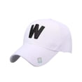 thumbnail image 1 of Sombrero clásico de béisbol con letra W Gorra de viaje al aire libre Pareja enarimada Sombrilla simp Abanopi Gorra de visera, 1 of 6