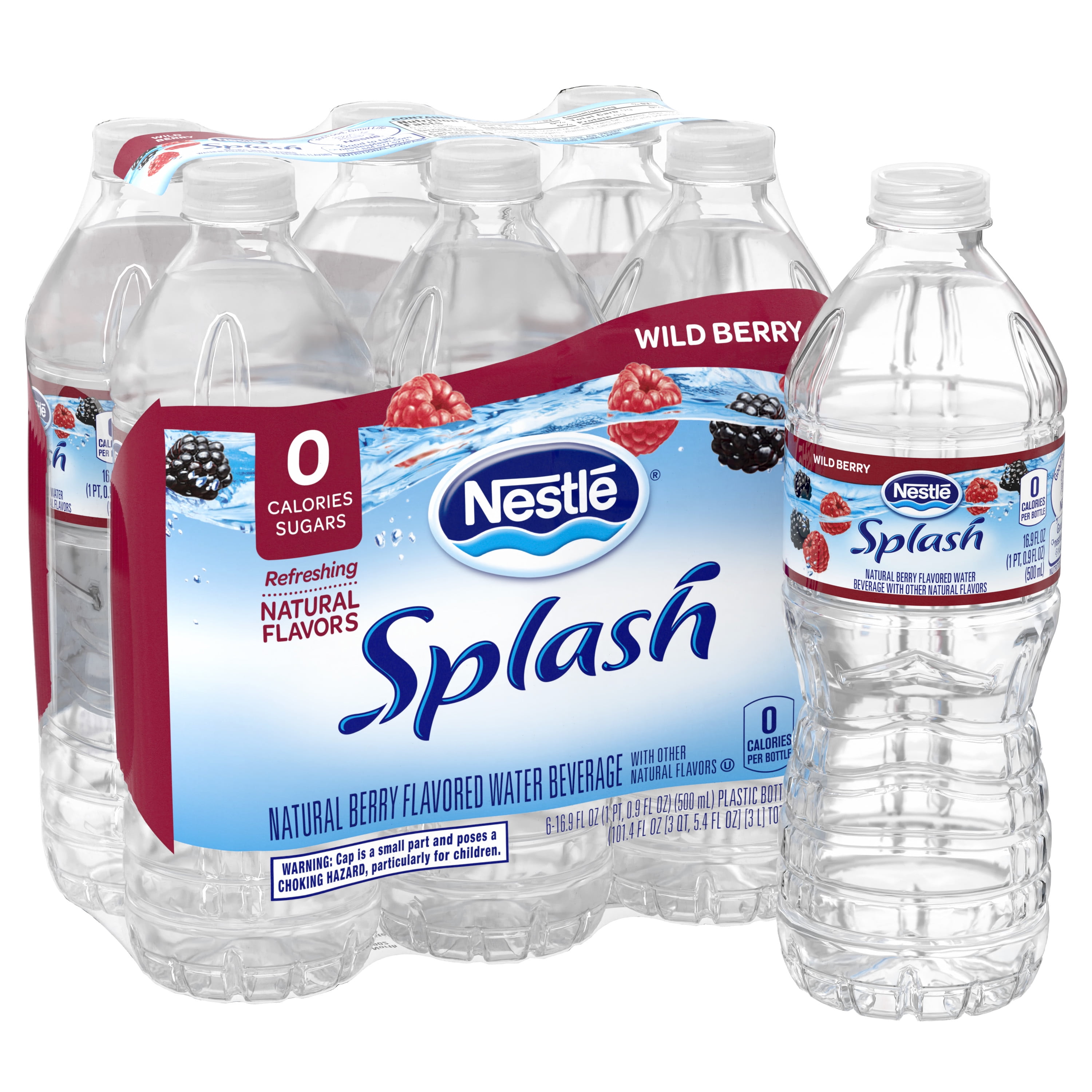 Nestle Splash Wild Berry Flavored Water 16.9 Fl. Oz. 6 Count