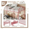 thumbnail image 4 of Bunk Bed Twin Over Twin with Ladder and Arched Guardrail, Heavy Duty Bunkbeds Frame with Sturdy Steel Slats Support, Space-Saving, No Box Spring Needed, 4 of 8